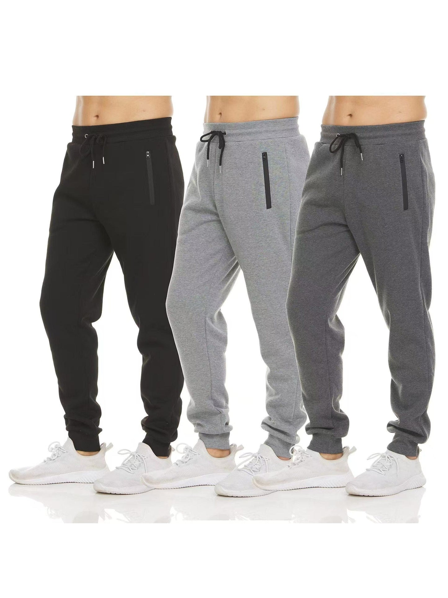 3-Pack Men's Slim Fit Fleece Lined Joggers Sweatpants