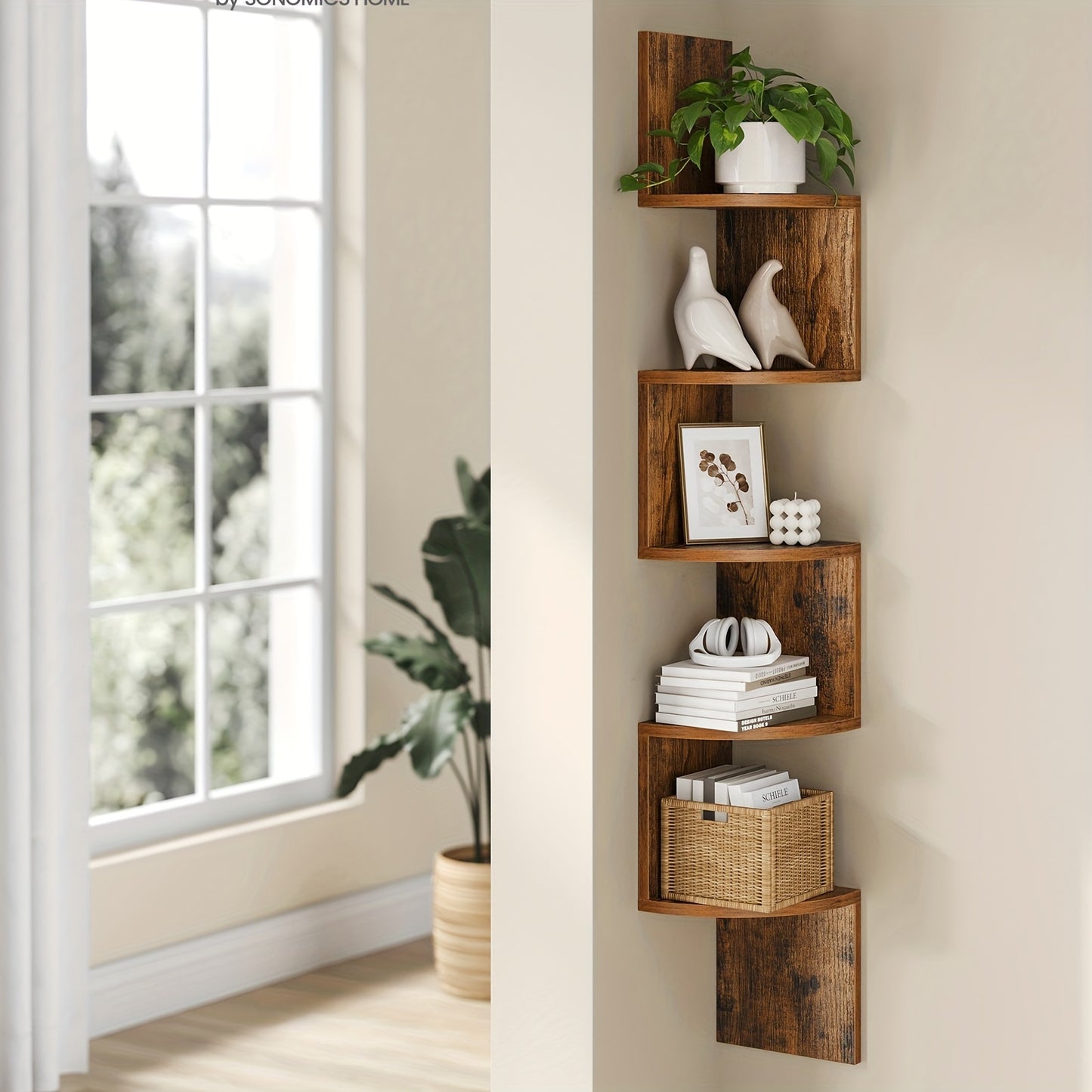 Wall-Mounted Floating 5-Tier Storage Shelf