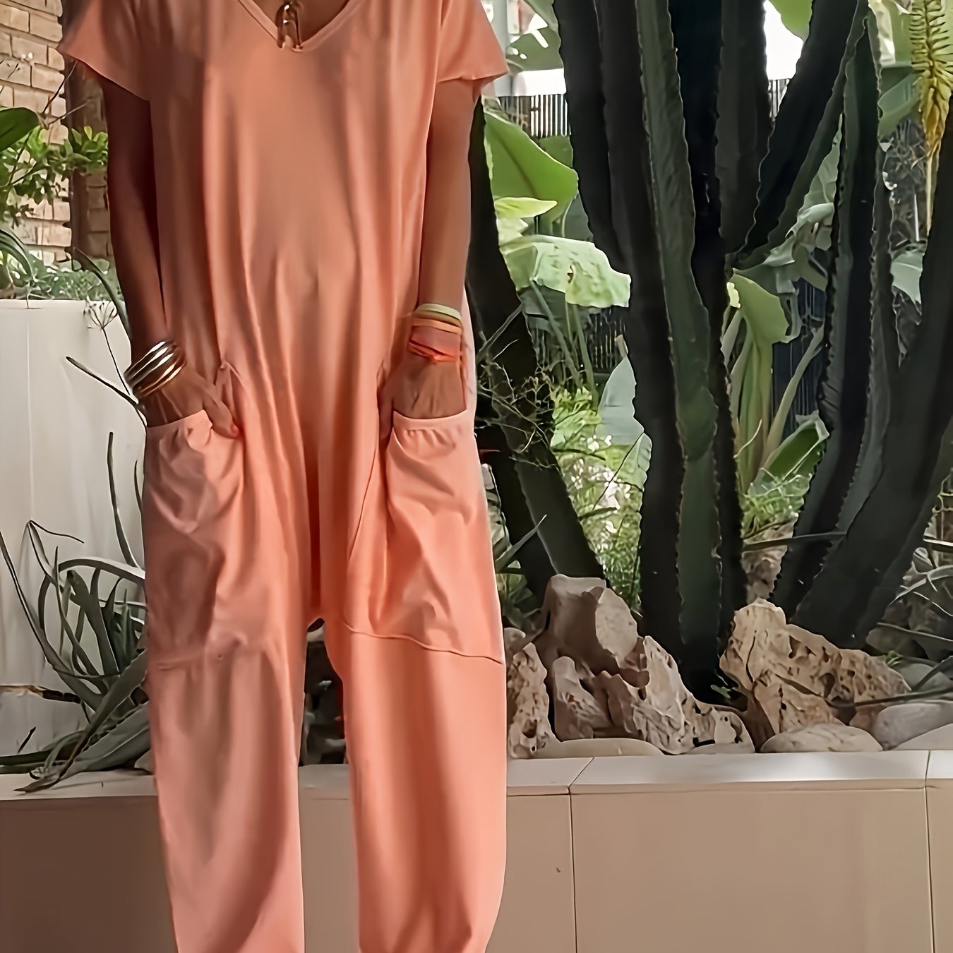 V-Neck Jumpsuit for Women