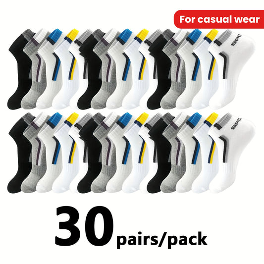 10/20/30 Pairs of Ultra-Soft, Moisture-Wicking Mens Stripe Liner Socks