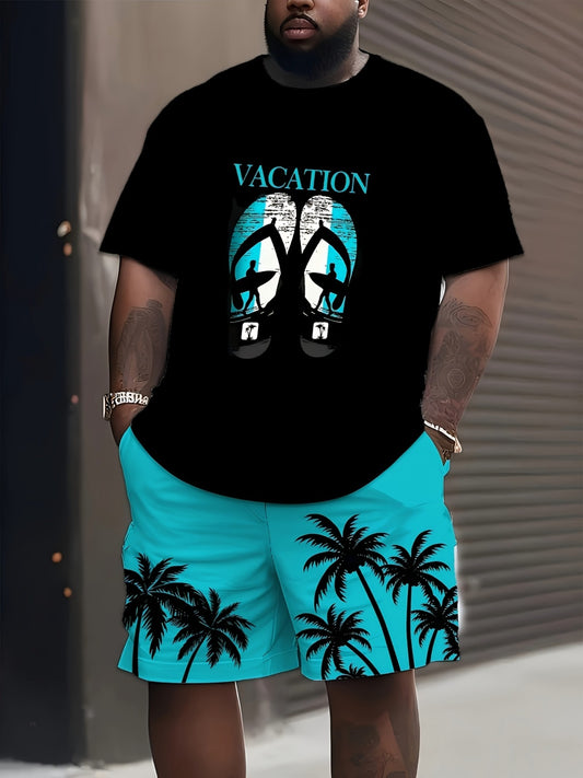 Men's Plus Size 3D Digital Print Vacation Theme T-Shirt