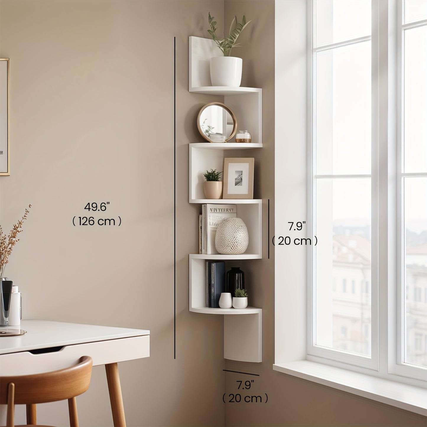 Wall-Mounted Floating 5-Tier Storage Shelf