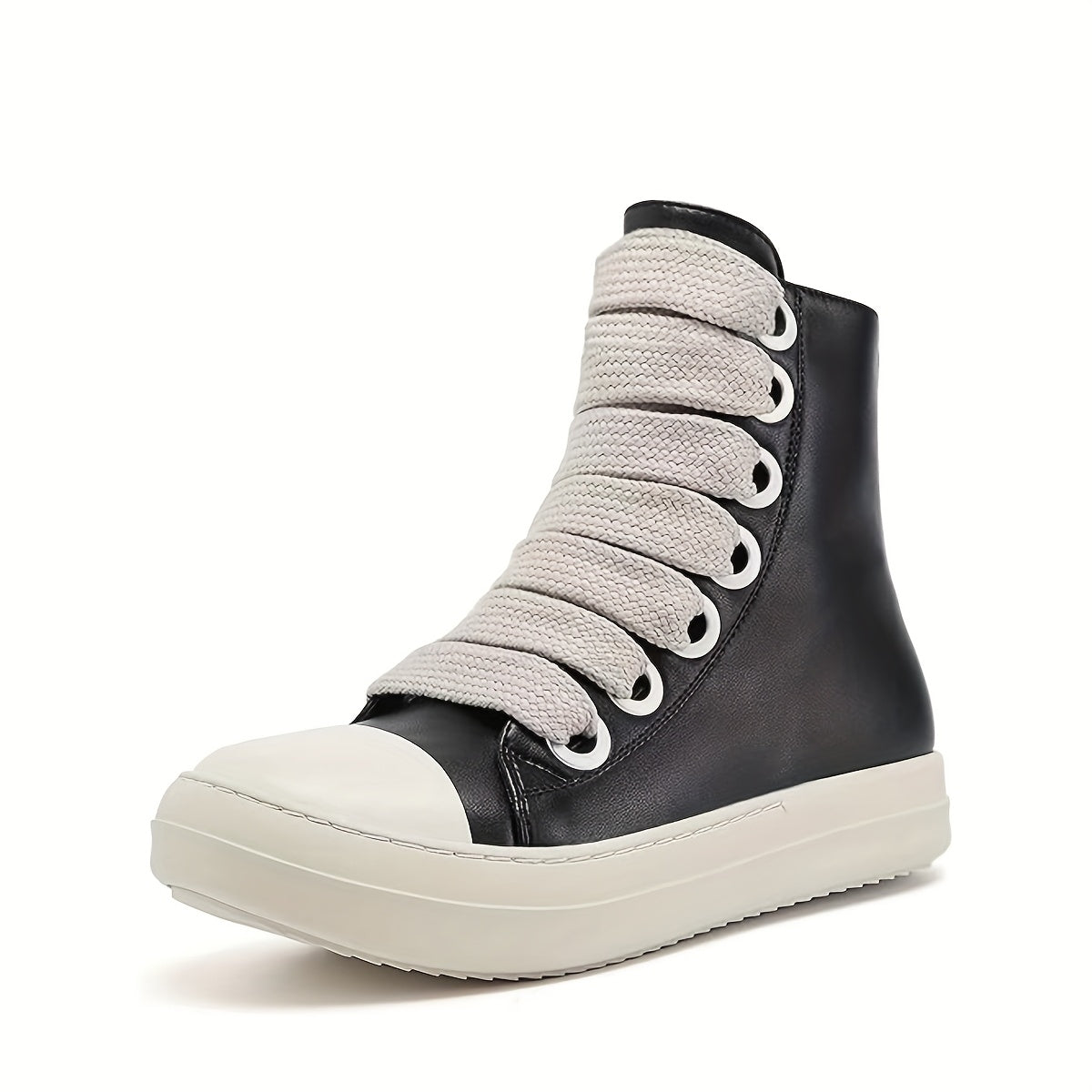 Men's High-Top Sneakers with Zipper & Laces