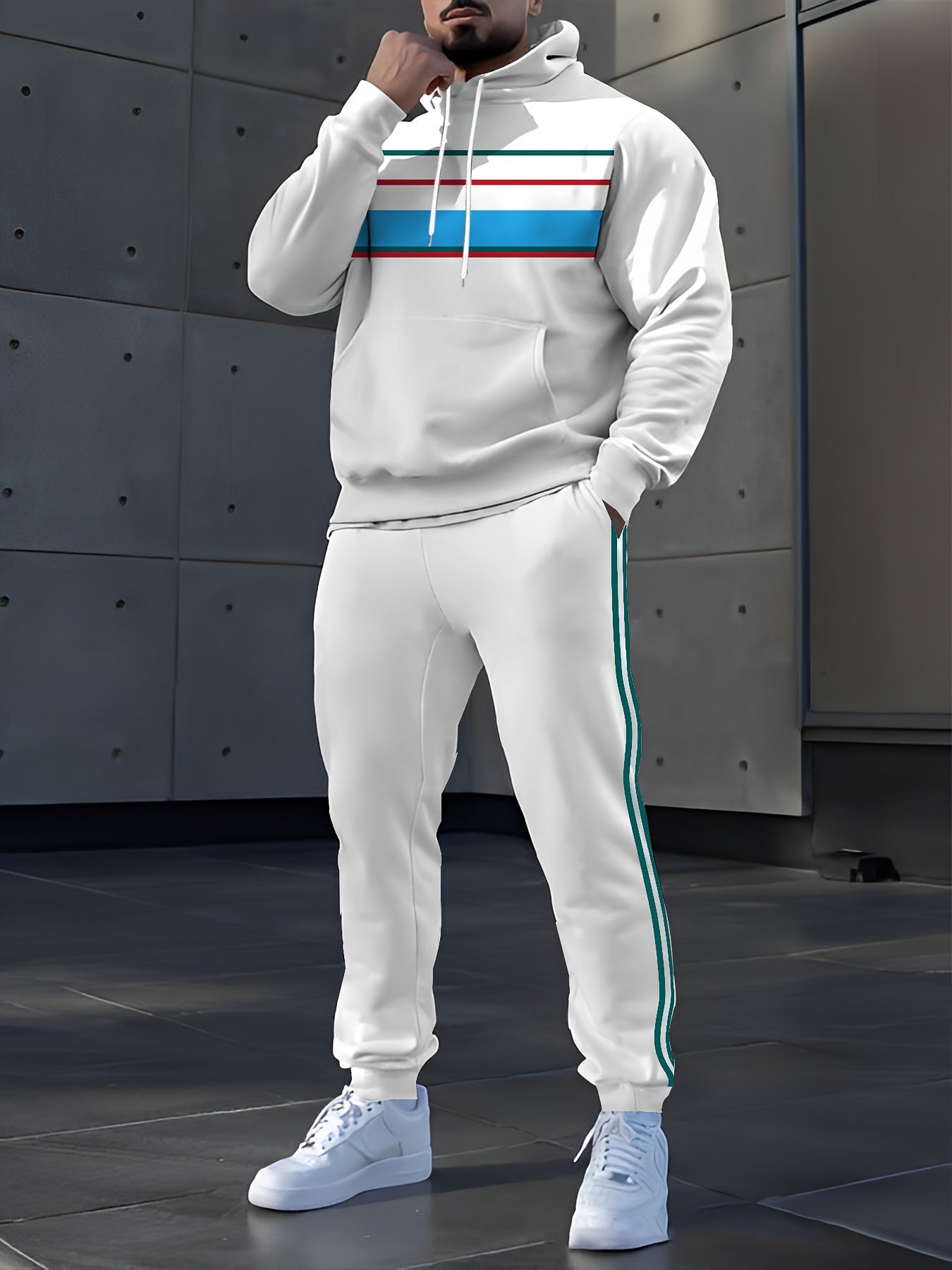 Men's Digital Print Hooded Tracksuit