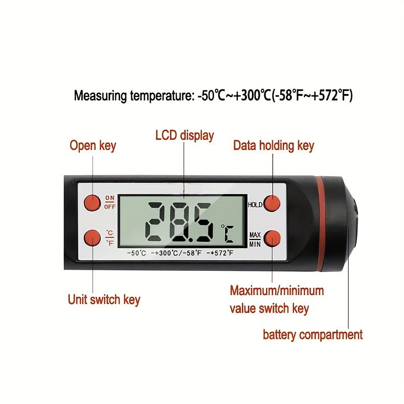 1pc Instant Read Digital Meat Thermometer