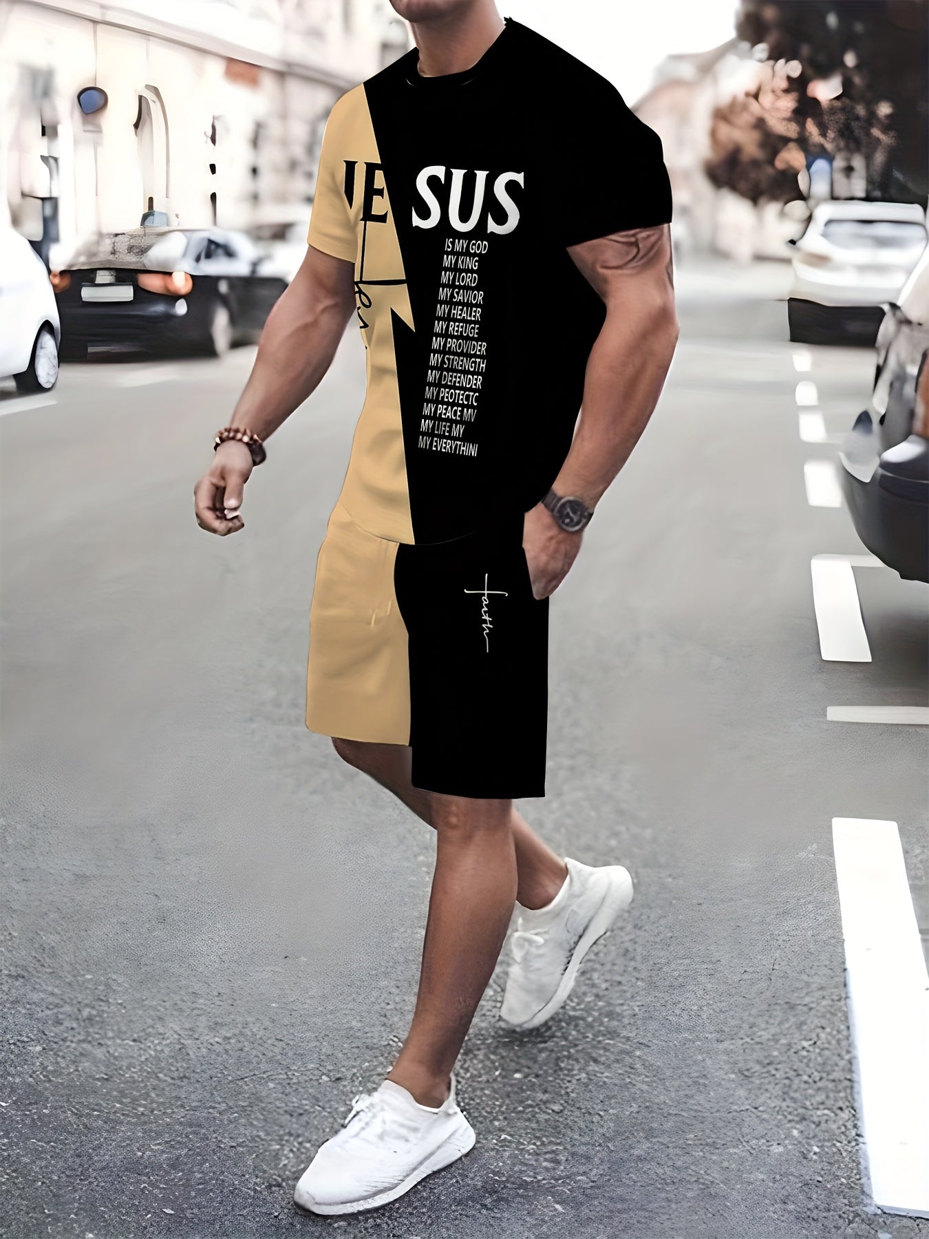 New Men's Summer Refreshing Breathable T-Shirt Set