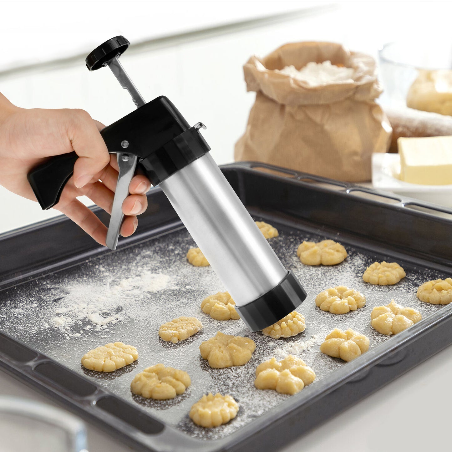 Stainless Steel Cookie Press Decorating Kit