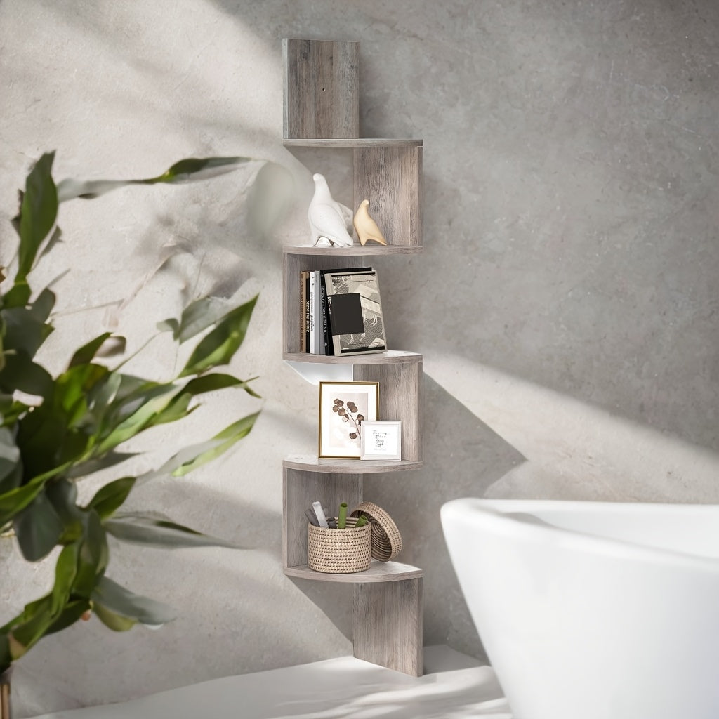 Wall-Mounted Floating 5-Tier Storage Shelf