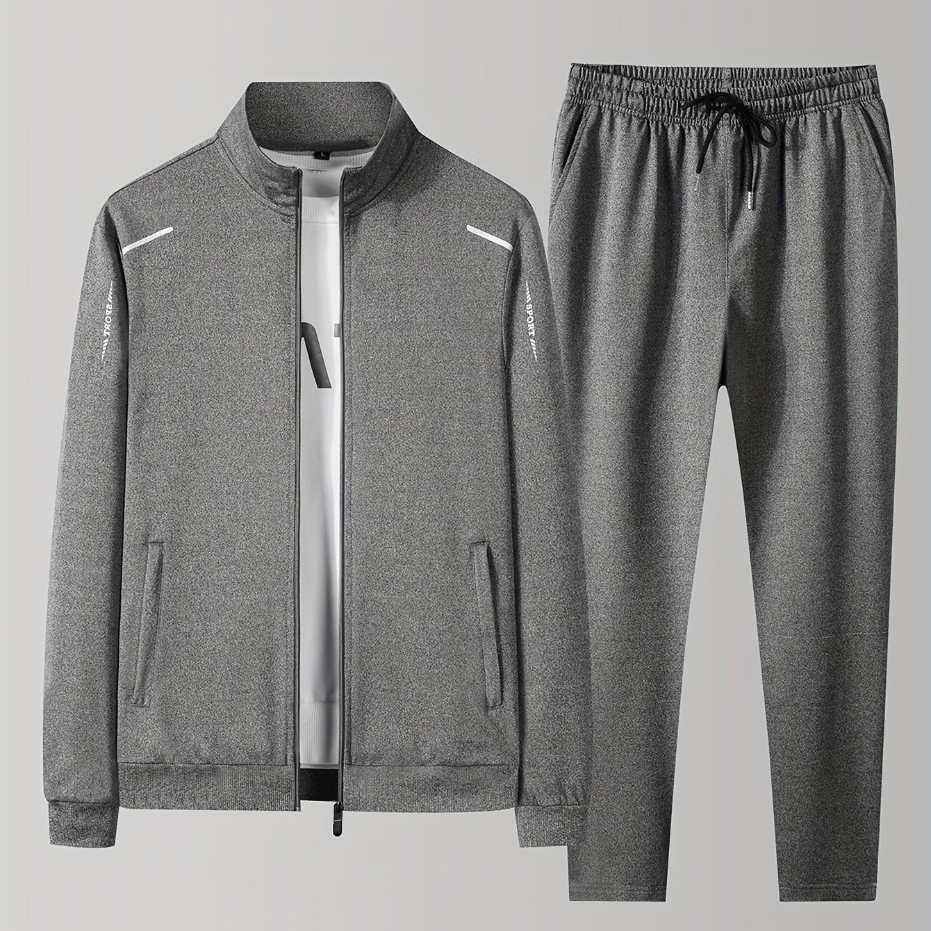 Men's Cozy Fleece Zip-up Jacket and Sweatpants Set