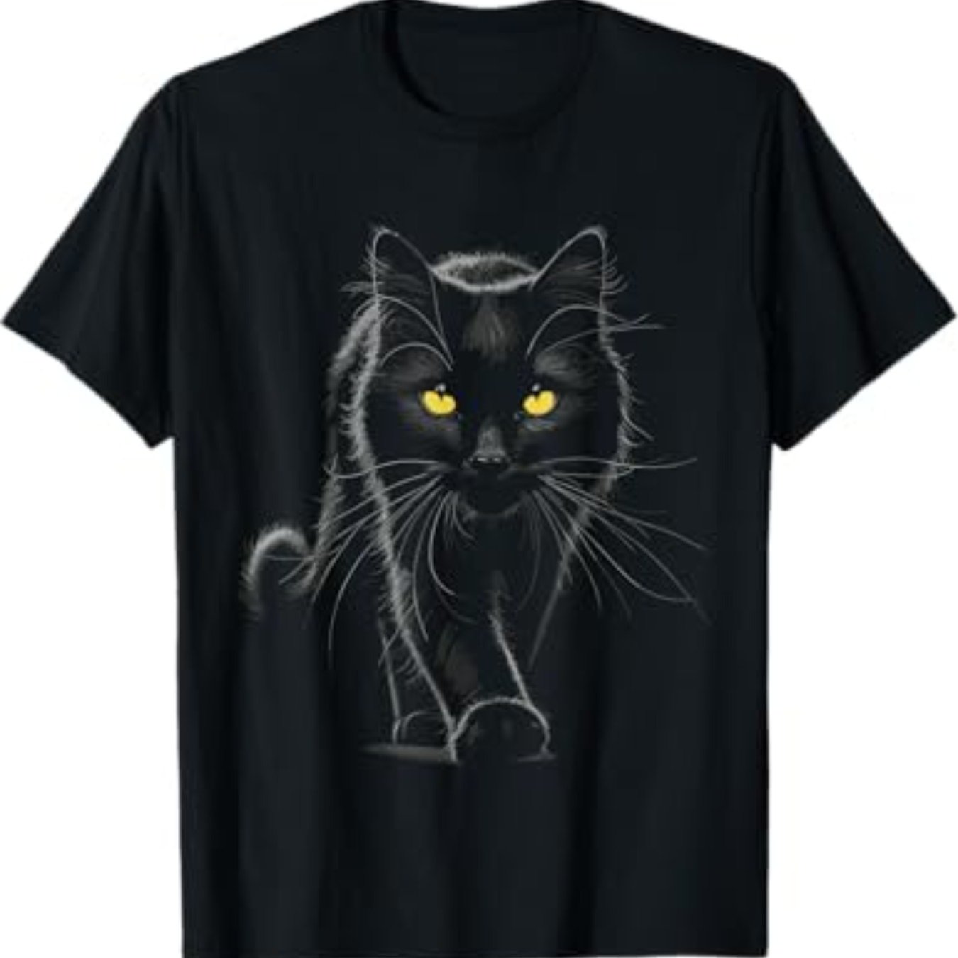 Black Cat Yellow Eyes Cats T-Shirt for Men Women