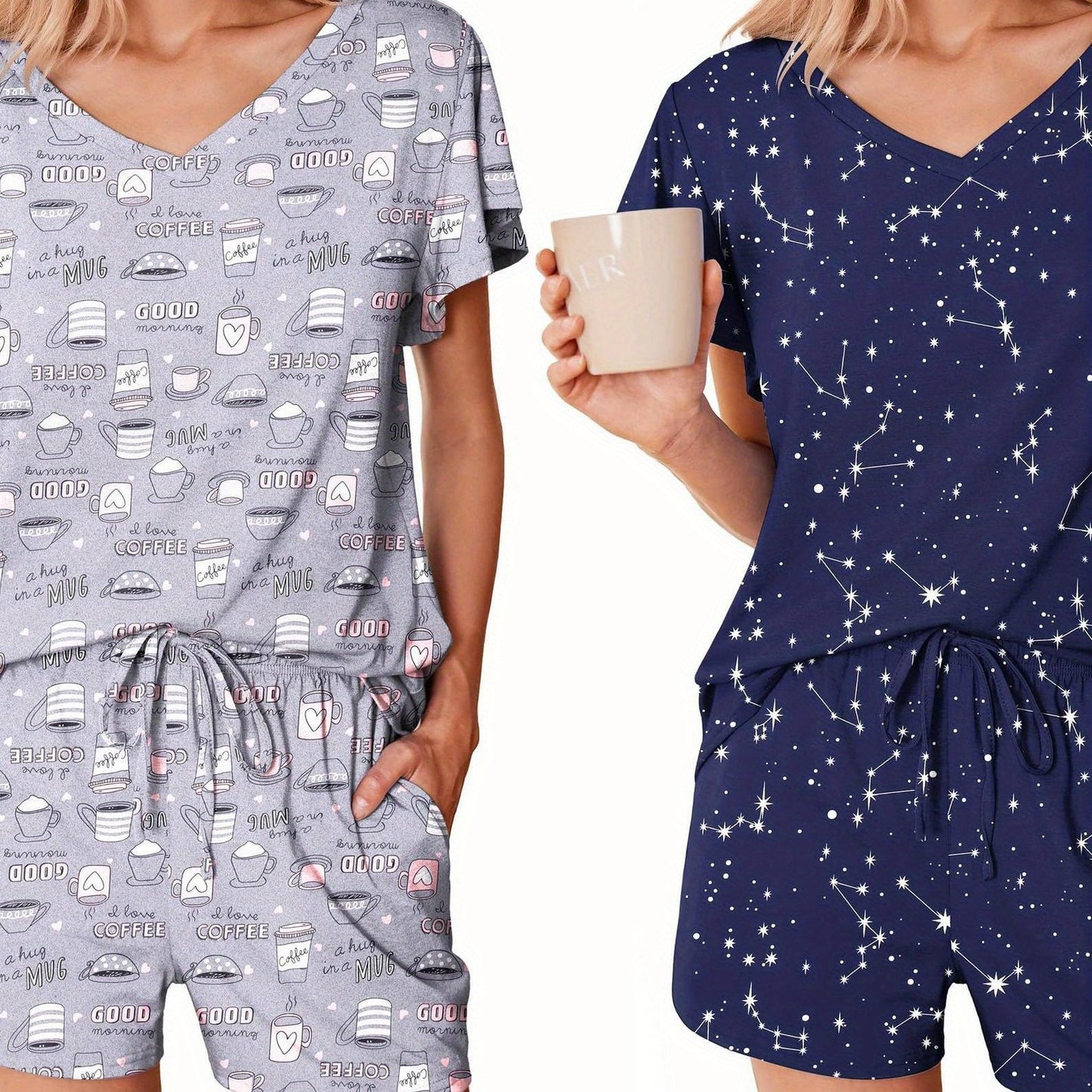Soft Ruffle Pajama Set 2-Pack ELESOL Comfy Sleepwear